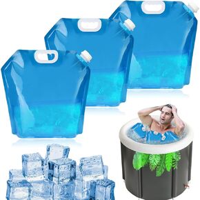 3Pcs Ice Bath Bags - 10L Cold Plunge Tub Accessories Large Capacity Ice Bath Freezer Bag Portable at Home for Athletes Ice Barrel Cold Therapy (Blue)