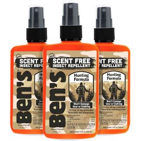 Ben's Hunting Formula - Tick & Mosquito Repellent for Up to 12 Hours of Protection - 20% Picaridin Bug Spray with Pump Spray - Sweat-Resistant - 3.4 oz (3 Pack)