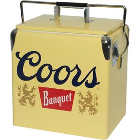 Banquet Retro Ice Chest Cooler with Bottle Opener 13 L /14 Quart Vintage Style Ice Bucket for Camping, Picnic, Beach, RV, BBQs, Tailgating,Fishing by Koolatron
