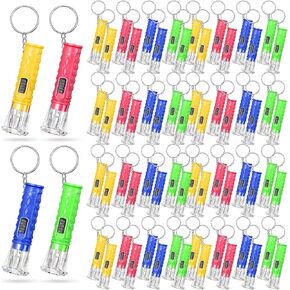 Jexine 100 Pcs Mini Flashlight Keychain Bulk Assorted Colors Torch Keyring Flashlights LED Keychain Flashlights Small Keychain Light Hiking Camping Christmas Party Favors (Classic)