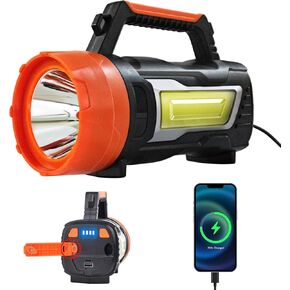 ErayLife Camping Lantern Rechargeable Hand Crank Flashlight, Super Bright LED Lanterns Flashlights for Camping Hiking Hurricane Emergency Power Outages, 6 Light Modes | Durable | Waterproof
