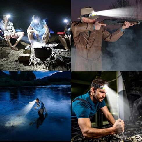 2000 Lumens Headlamp Rechargeable Ultra-Light Waterproof,2 Pack Head Lamp Flashlight 2 Mode 1200mAh for Outdoor,Camping,Hiking,Hunting,Running,Repairing,Fishing,Cycling in Kuwait