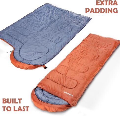 حقيبة نوم للتخييم - طقس دافئ وبارد في 3 فصول - الصيف والربيع والخريف وخفيفة الوزن مقاومة للماء للبالغين والأطفال - معدات معدات التخييم والسفر والهواء الطلق in Kuwait