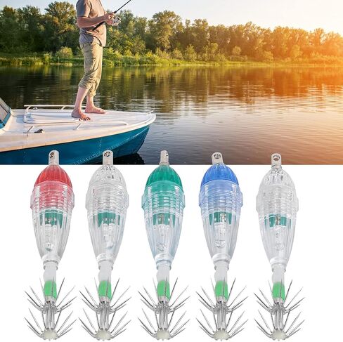 LED Underwater Fishing Lure Light, 5PCS Waterproof Flashing Night Lamp Attractive Light Bait Lure Fish Tools in Saudi Arabia