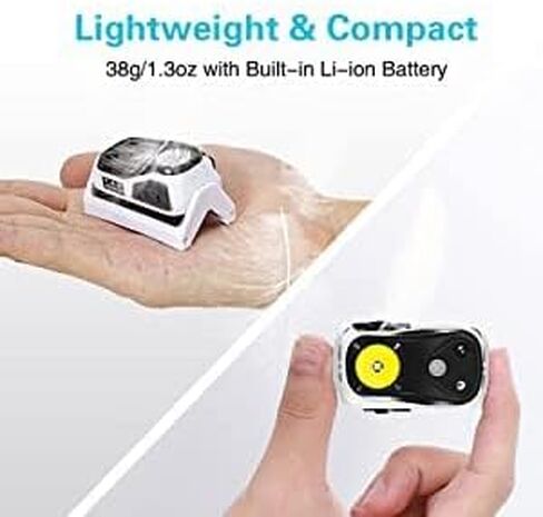 مصباح أمامي قابل لإعادة الشحن، عبوة من قطعتين، مصباح أمامي LED ساطع للغاية 1000 لومن مع ضوء أحمر أبيض، مصباح رأس بمستشعر حركة مقاوم للماء للغاية، 6 أوضاع للجري في الهواء الطلق، والإصلاح، وصيد الأسماك، والمشي للكلاب in Kuwait