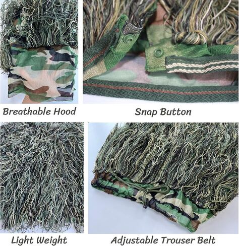 Kute 'n' Koo Premium Ghillie Suits for Adults and Kids, 5 in 1 Bush Costume Forest Grass and Dry Grass Camouflage Style in Saudi Arabia