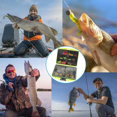 مجموعة ملحقات أدوات صيد السمك 184/257 قطعة مع صندوق أدوات، تتضمن خطافات صيد السمك، وغسالات أوزان الصيد، ودوارات، وخرز، وشفرة دوارة، ومجموعة معدات صيد الأسماك لسمك السلمون المرقط in Kuwait