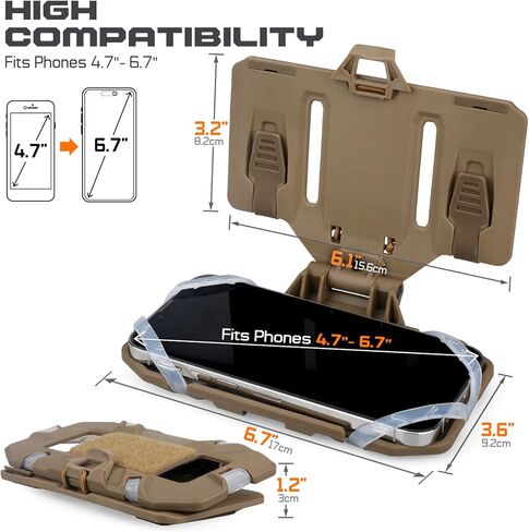 WYNEX التكتيكية لوحة الناقل الهاتف جبل مولي سترة الملحقات هاتف محمول حامل الصدر لحجم الشاشة 4.7 "-6.7" in Kuwait