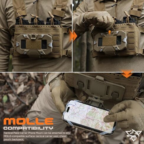 WYNEX التكتيكية لوحة الناقل الهاتف جبل مولي سترة الملحقات هاتف محمول حامل الصدر لحجم الشاشة 4.7 "-6.7" in Kuwait