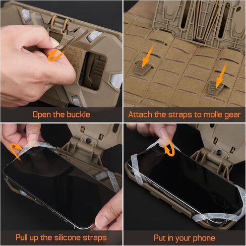 WYNEX التكتيكية لوحة الناقل الهاتف جبل مولي سترة الملحقات هاتف محمول حامل الصدر لحجم الشاشة 4.7 "-6.7" in Kuwait