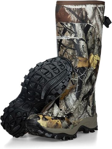 Rubber Boots for Men & Women – Ultra-Light Waterproof 6mm Neoprene Insulated Boots with Anti-Slip Sole, Warm Hunting & Rain Boots for Farming, Snow, Mud(Black, Next Camo G2) in Saudi Arabia