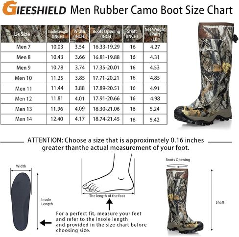 Rubber Boots for Men & Women – Ultra-Light Waterproof 6mm Neoprene Insulated Boots with Anti-Slip Sole, Warm Hunting & Rain Boots for Farming, Snow, Mud(Black, Next Camo G2) in Saudi Arabia