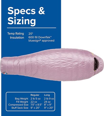Big Agnes Greystone | 0-30 Degree 600 DownTek Fill Mummy Sleeping Bag in Kuwait