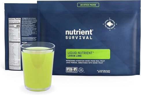 Nutrient Survival Electrolytes Powder Packets, Refreshing Liquid Nutrient Mixed Berry Hydration Drink from Real Fruit Juice Powder, Vitamins & 3 BCAAs, Shelf Stable up to 18 Months, 30 Servings in Saudi Arabia