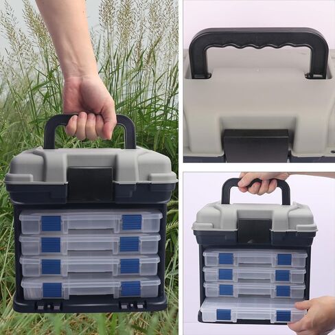 Fishing Tackle Box, 4 Layers Fishing Box, Tackle Boxes, Quick-Access Top Storage with Lid for Fishing Gear and Accessories,（Green）by KUKLIPJIM in Saudi Arabia