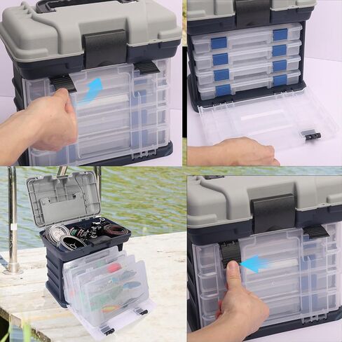 Fishing Tackle Box, 4 Layers Fishing Box, Tackle Boxes, Quick-Access Top Storage with Lid for Fishing Gear and Accessories,（Green）by KUKLIPJIM in Saudi Arabia