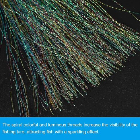 PATIKIL Crystal Flash Fly Fishing Line Fly Tying Material, 6Pcs 250 Strands Dry Flies Decorating Accessories for Making Fishing Hook Lure Flies, Multicolored in Saudi Arabia