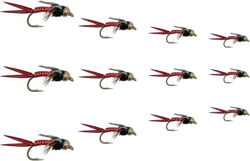 Flies for Fly Fishing | Copper John Fly Fishing Flies | Nymph Flies | Trout Flies Bass Flies | Wet Flies | 12pc Fly Fishing Assortment | Fly Fishing Kit in Saudi Arabia