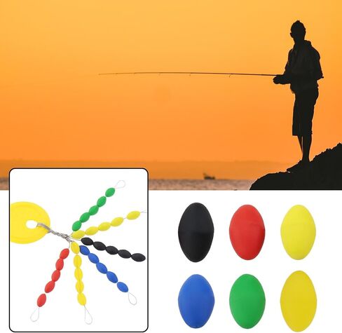 10 Sets Rubber Fishing Bobber Stopper 30-in-1 Oval Colorful Space Beans Float Stops for Rigging Float Positioning Fishing Tackle Accessories in Saudi Arabia