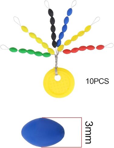10 Sets Rubber Fishing Bobber Stopper 30-in-1 Oval Colorful Space Beans Float Stops for Rigging Float Positioning Fishing Tackle Accessories in Saudi Arabia