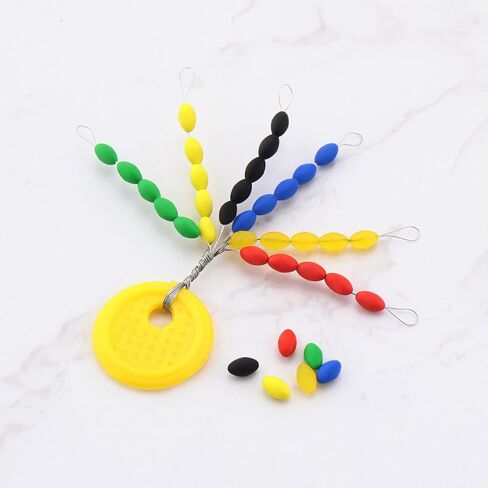 10 Sets Rubber Fishing Bobber Stopper 30-in-1 Oval Colorful Space Beans Float Stops for Rigging Float Positioning Fishing Tackle Accessories in Saudi Arabia