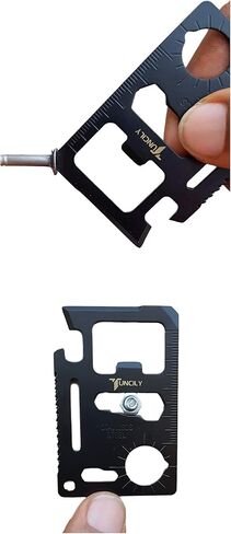 Survival Credit Card Multitool by Tuncily (Black) - 11 in 1 Wallet Multipurpose Tool, Bottle Opener, Everyday Utility Tactical Multi Tool | Surprise Gift for All Occasions in Saudi Arabia