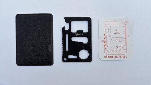 Survival Credit Card Multitool by Tuncily (Black) - 11 in 1 Wallet Multipurpose Tool, Bottle Opener, Everyday Utility Tactical Multi Tool | Surprise Gift for All Occasions in Saudi Arabia