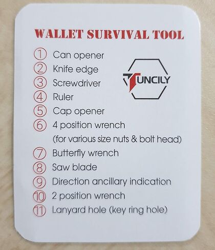 Survival Credit Card Multitool by Tuncily (Black) - 11 in 1 Wallet Multipurpose Tool, Bottle Opener, Everyday Utility Tactical Multi Tool | Surprise Gift for All Occasions in Saudi Arabia