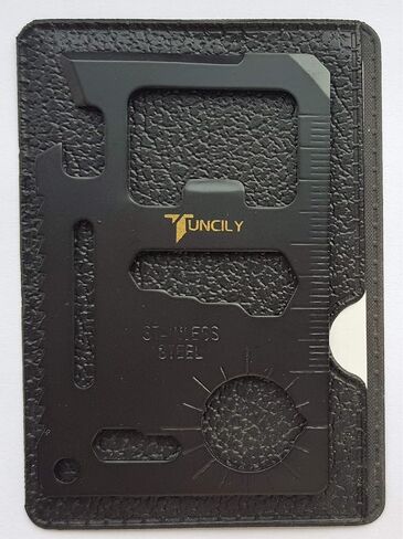 Survival Credit Card Multitool by Tuncily (Black) - 11 in 1 Wallet Multipurpose Tool, Bottle Opener, Everyday Utility Tactical Multi Tool | Surprise Gift for All Occasions in Saudi Arabia