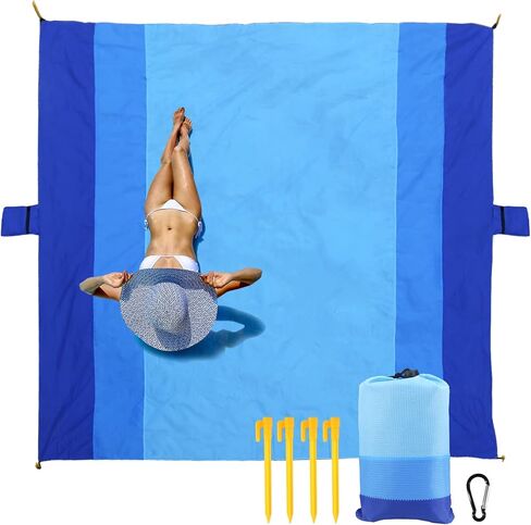 NewDoar Beach Blanket Sandproof Extra Large for 1-3 Adults / 1-8 Adults Sand Free Beach Mat Picnic Blanket Waterproof Oversized Lightweight Picnic Mat for Camping Hiking Beach Travel-1-8person in Saudi Arabia