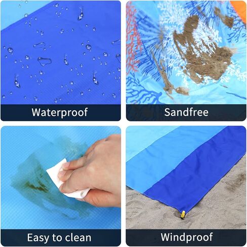 NewDoar Beach Blanket Sandproof Extra Large for 1-3 Adults / 1-8 Adults Sand Free Beach Mat Picnic Blanket Waterproof Oversized Lightweight Picnic Mat for Camping Hiking Beach Travel-1-8person in Saudi Arabia