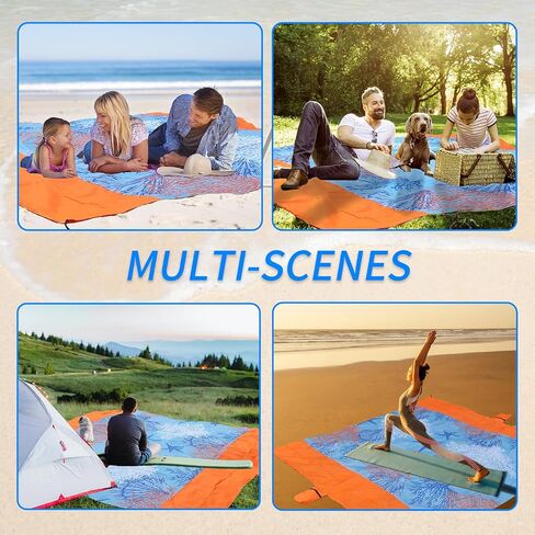 NewDoar Beach Blanket Sandproof Extra Large for 1-3 Adults / 1-8 Adults Sand Free Beach Mat Picnic Blanket Waterproof Oversized Lightweight Picnic Mat for Camping Hiking Beach Travel-1-8person in Saudi Arabia