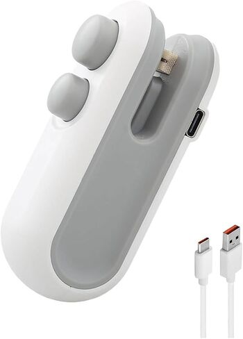 Mini Bag Sealer, 2024 New 2 in 1 USB Rechargeable Chip Bag Sealer Heat Seal Tool, Portable Handheld Vacuum Food Sealer Bag Sealing Machine (White 1pcs), x, fdads-8752758 in Saudi Arabia