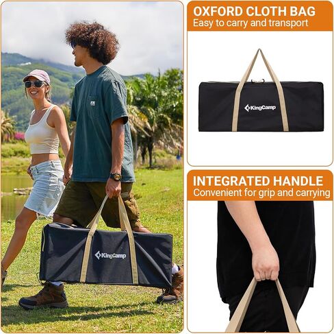 KingCamp Bamboo Folding Table with Visual Adjustable Height Aluminum Scale Legs,Portable Outdoor Camping Table with Carry Bag Roll Up Table Top Camp Tables for Picnic, Party, Beach,Indoor in Kuwait