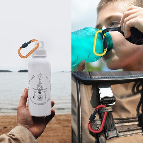 10 قطع من مشابك سلسلة المفاتيح بقفل لولبي - 3 بوصة من الألومنيوم المتين على شكل حرف D مشبك زنبركي للمنزل، والمركبات الترفيهية، والتخييم، وصيد الأسماك، والمشي لمسافات طويلة، والسفر، والرياضة في الهواء الطلق in Kuwait