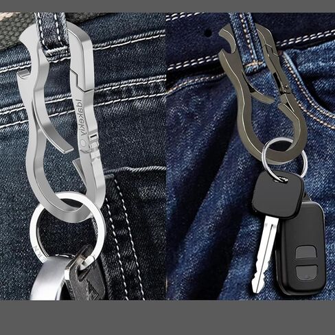 Idakekiy Dual Carabiner Keychain Mutil Tool with Key Chain Bottle Opener for Keys in Saudi Arabia