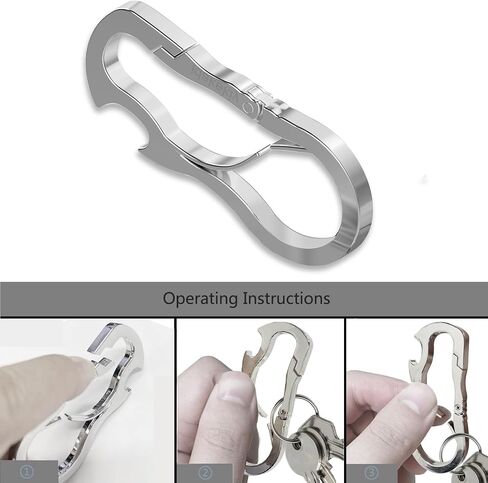 Idakekiy Dual Carabiner Keychain Mutil Tool with Key Chain Bottle Opener for Keys in Saudi Arabia