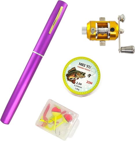 38inch Portable Pocket Telescopic Mini Pen Fishing Rod and Reel Combos, Small Pen Fishing Pole with Reel Line Bait Hook, for River, Lake, Ice Fishing and So On in Saudi Arabia
