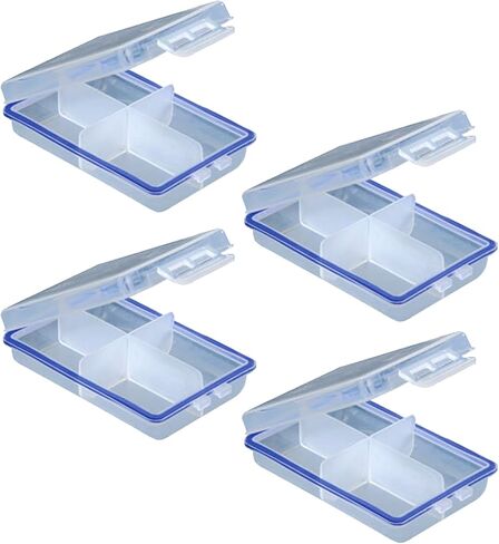 4 قطع منظم صندوق الأدوات، صندوق معدات صيد صغير، صناديق معالجة لتخزين الصيد متعدد الاستخدامات، منظمات صندوق الأدوات والتخزين مع فواصل، لربط الذباب والطعم in Kuwait