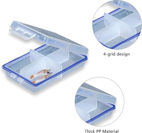 4 قطع منظم صندوق الأدوات، صندوق معدات صيد صغير، صناديق معالجة لتخزين الصيد متعدد الاستخدامات، منظمات صندوق الأدوات والتخزين مع فواصل، لربط الذباب والطعم in Kuwait