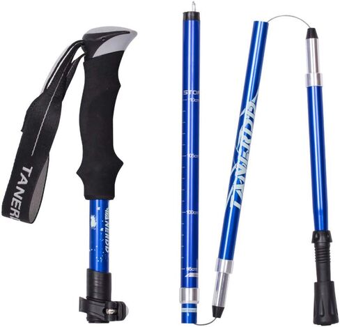 Upgrade Trekking Pole,Ultralight Aluminium Alloy Foldable, Anti Shock Walking/Camping （1 Pack，Light Blue） in Kuwait