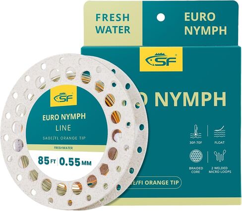 خط مستوى الحورية SF Euro 0.55 مم خط صيد السمك العائم مع حلقتين ملحومتين 25FT/7.6M،85FT/25.9M خط الطيران in Kuwait