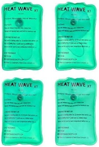 صنع في الولايات المتحدة الأمريكية: حزمة حرارية فورية قابلة لإعادة الاستخدام من HEAT WAVE، حزمة XT كبيرة لتدفئة الأيدي فورية وقابلة لإعادة الاستخدام، 4 عبوات، للتخييم والمشي لمسافات طويلة وتخفيف الألم (3 × 6)، انقر فوق الحرارة in Kuwait