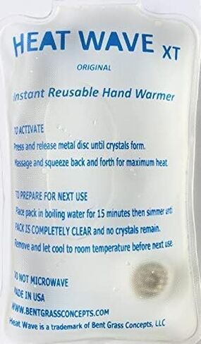صنع في الولايات المتحدة الأمريكية: حزمة حرارية فورية قابلة لإعادة الاستخدام من HEAT WAVE، حزمة XT كبيرة لتدفئة الأيدي فورية وقابلة لإعادة الاستخدام، 4 عبوات، للتخييم والمشي لمسافات طويلة وتخفيف الألم (3 × 6)، انقر فوق الحرارة in Kuwait