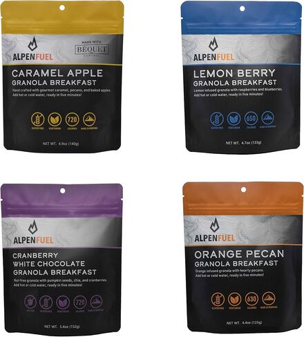 Alpen Fuel Granola (Variety Pack) - Gluten Free - Vegetarian - Just Add Water - Incredible Taste - High Calorie - Endurance Nutrition - Backpacking and Camping Food in Saudi Arabia
