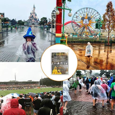 Rain Ponchos Disposable for Adults (10 Pack) Thicker with Hood in Saudi Arabia
