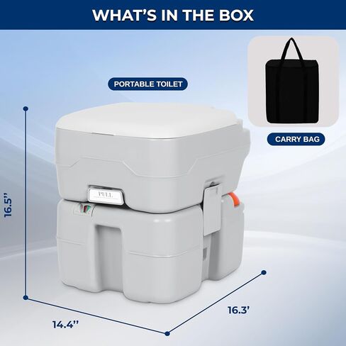 SereneLife 20L Portable Toilet for Adults, Leak Proof Camping Toilet with Detachable Waste Tank, Ideal For Camping and Other Recreational Activities, Durable and Comfortable Toilet Seat, 120 Flushes in Saudi Arabia