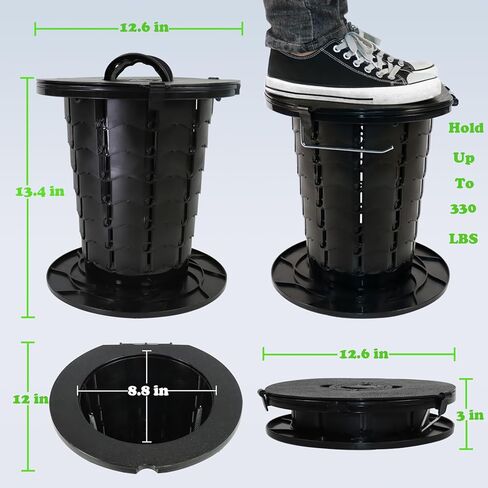 مرحاض محمول للتخييم، مرحاض التخييم محمول يصل وزنه إلى 330 رطلاً. مرحاض تخييم قابل للطي بارتفاع قابل للتعديل، نونية محمولة لحالات الطوارئ، والمربيات المرورية، والتخييم، والقارب. لا يوجد إصدار خفيف. in Kuwait