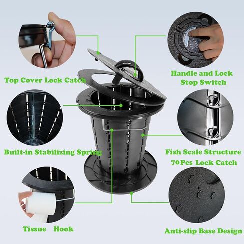 مرحاض محمول للتخييم، مرحاض التخييم محمول يصل وزنه إلى 330 رطلاً. مرحاض تخييم قابل للطي بارتفاع قابل للتعديل، نونية محمولة لحالات الطوارئ، والمربيات المرورية، والتخييم، والقارب. لا يوجد إصدار خفيف. in Kuwait