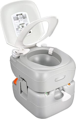 SereneLife 20L Portable Toilet for Adults, Leak Proof Camping Toilet with Detachable Waste Tank, Ideal For Camping and Other Recreational Activities, Durable and Comfortable Toilet Seat, 120 Flushes in Saudi Arabia